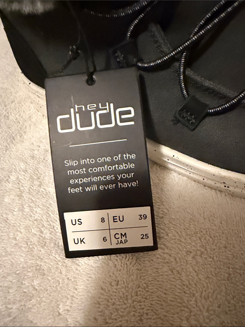 Hey Dude Black Ankle Boots with Gray Faux-Fur Trim - Picture 5 of 6